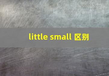 little small 区别